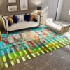 Cow With Hexagon Rug Sport Decor Gift Floor Decor Living Room Carpet Rug Area Rug - 15970f1c16a1