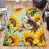 Cow With Sunflower Rug Sport Decor Gift Floor Decor Living Room Carpet Rug Area Rug - 7e1235156c8c