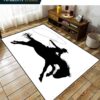 Cowboy Black And White Rug Sport Decor Gift Floor Decor Living Room Carpet Rug Area Rug - 2d1834653983