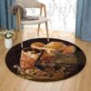 Cowboy Boot Round Carpet Floor Rug Living Room Bedroom Decor Round Area Rug Carpet