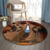 Cowboy Cowgirl Round Carpet Floor Rug Living Room Bedroom Decor Round Area Rug Carpet