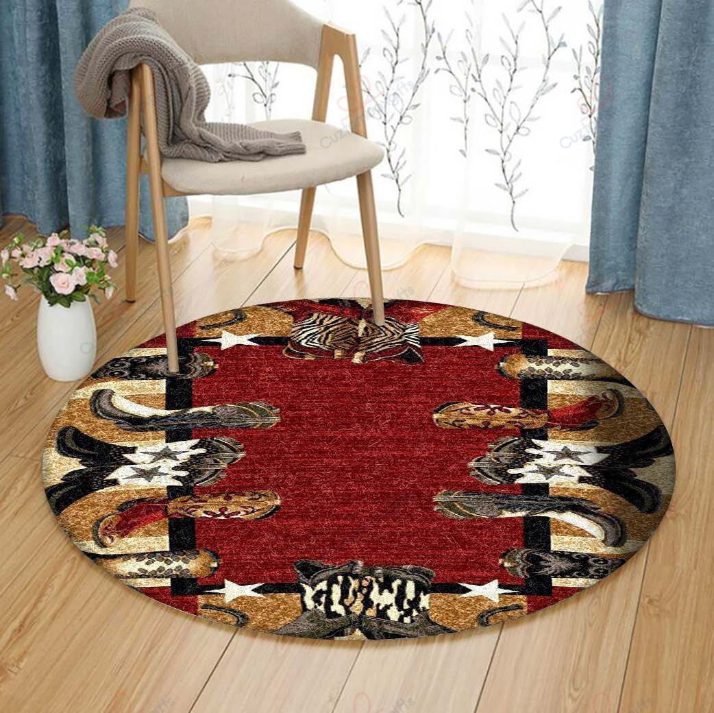 Cowboy Round Carpet Floor Rug Living Room Bedroom Decor Round Area Rug Carpet Cowboy Round Carpet Floor Rug Living Room Bedroom Decor Round Area Rug Carpet