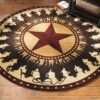 Cowboy Pattern 1 Round Carpet Floor Rug Living Room Bedroom Decor Round Area Rug Carpet