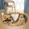 Cowboy Wild West Round Carpet Floor Rug Living Room Bedroom Decor Round Area Rug Carpet