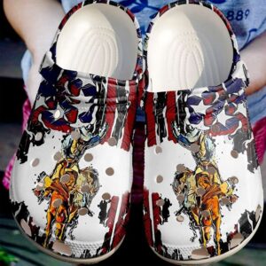 Cowgirl American Sku 664 Crocs Crocband Clog Comfortable For Mens Womens Classic Clog Water Shoes