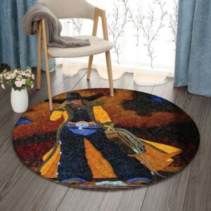 Cowgirl Round Carpet Floor Rug Living Room Bedroom Decor Round Area Rug Carpet