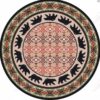 Cozy Bears Burnt Round Carpet Floor Rug Living Room Bedroom Decor Round Area Rug Carpet