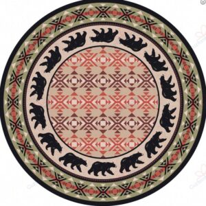 Cozy Bears Burnt Round Carpet Floor Rug Living Room Bedroom Decor Round Area Rug Carpet