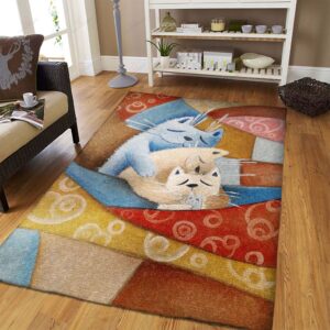 Cozy Family Cats Rug Sport Decor Gift Floor Decor Living Room Carpet Rug Area Rug - 62843d8514ac
