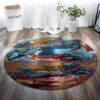 Crab Round Carpet Floor Rug Living Room Bedroom Decor Round Area Rug Carpet