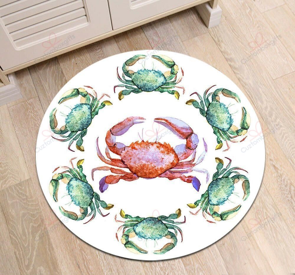 Crab Pattern Round Carpet Floor Rug Living Room Bedroom Decor Round Area Rug Carpet Crab Pattern Round Carpet Floor Rug Living Room Bedroom Decor Round Area Rug Carpet