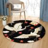 Crane Bird Round Carpet Floor Rug Living Room Bedroom Decor Round Area Rug Carpet