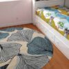 Cream Blue Round Carpet Floor Rug Living Room Bedroom Decor Round Area Rug Carpet