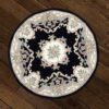 Cream Flowers Round Carpet Floor Rug Living Room Bedroom Decor Round Area Rug Carpet