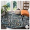 Creme Medallion Loomed Round Carpet Floor Rug Living Room Bedroom Decor Round Area Rug Carpet