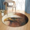 Crimson Eagles Round Carpet Floor Rug Living Room Bedroom Decor Round Area Rug Carpet
