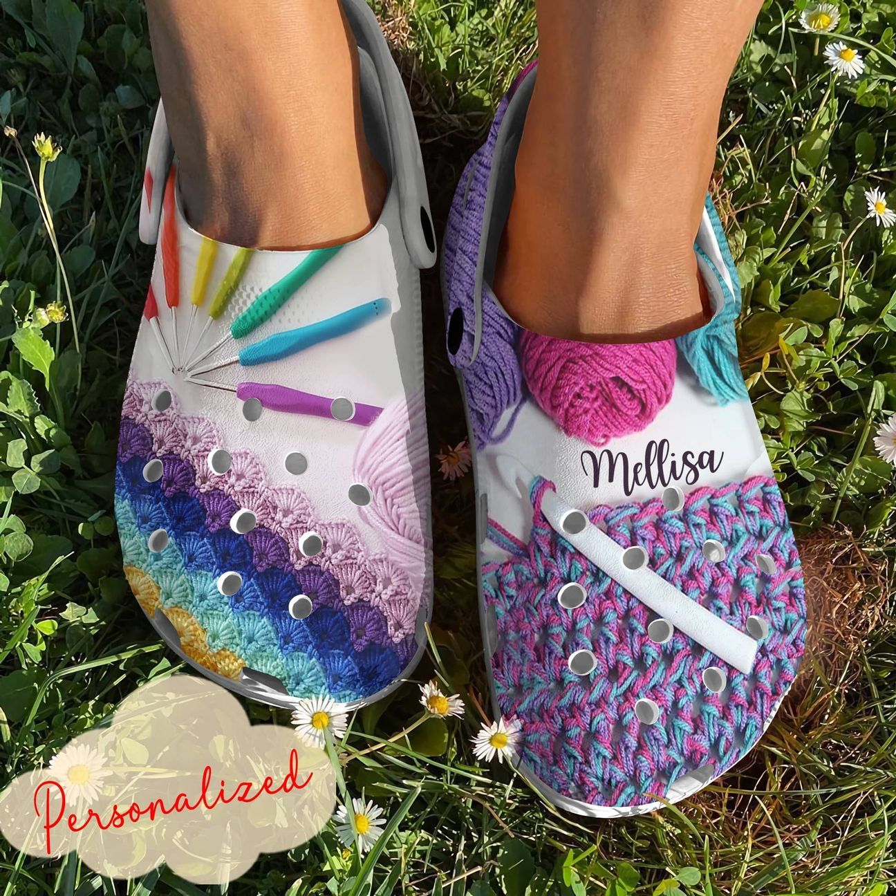 Crochet And Knitting Colorful Yarn Personalize Clog Custom Crocs Fashionstyle Comfortable For Women Men Kid Print 3D Crochet And Knitting Colorful Yarn Personalize Clog Custom Crocs Fashionstyle Comfortable For Women Men Kid Print 3D