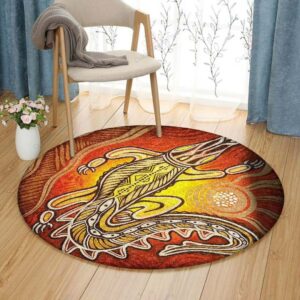 Crocodile Round Carpet Floor Rug Living Room Bedroom Decor Round Area Rug Carpet