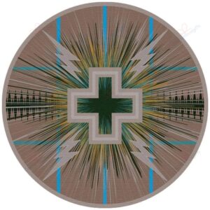 Cross And Lightning Round Carpet Floor Rug Living Room Bedroom Decor Round Area Rug Carpet