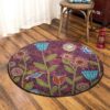 Crow And Flower Round Carpet Floor Rug Living Room Bedroom Decor Round Area Rug Carpet