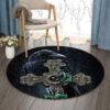 Crow Black Bird Round Carpet Floor Rug Living Room Bedroom Decor Round Area Rug Carpet