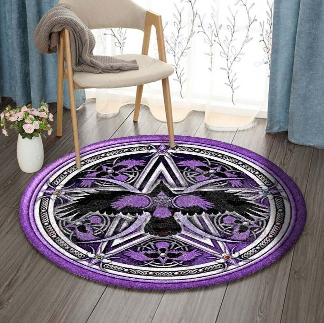 Crow Celtic Round Carpet Floor Rug Living Room Bedroom Decor Round Area Rug Carpet Crow Celtic Round Carpet Floor Rug Living Room Bedroom Decor Round Area Rug Carpet