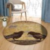 Crow Couple Round Carpet Floor Rug Living Room Bedroom Decor Round Area Rug Carpet
