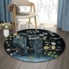 Crow Flower Round Carpet Floor Rug Living Room Bedroom Decor Round Area Rug Carpet