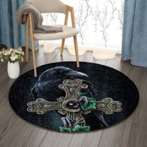 Crow Round Carpet Floor Rug Living Room Bedroom Decor Round Area Rug Carpet