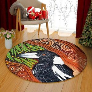 Crow Pattern 1 Round Carpet Floor Rug Living Room Bedroom Decor Round Area Rug Carpet