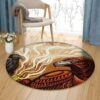 Crows And Eagle Round Carpet Floor Rug Living Room Bedroom Decor Round Area Rug Carpet