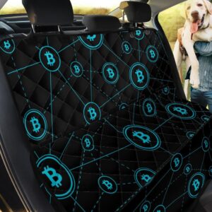 Cryptocurrency Pattern Dodger Blue And Black Car Back Seat Cover Dog Car Seat Covers - 2db60ea1b87b