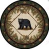 Cub Black Bear Round Carpet Floor Rug Living Room Bedroom Decor Round Area Rug Carpet
