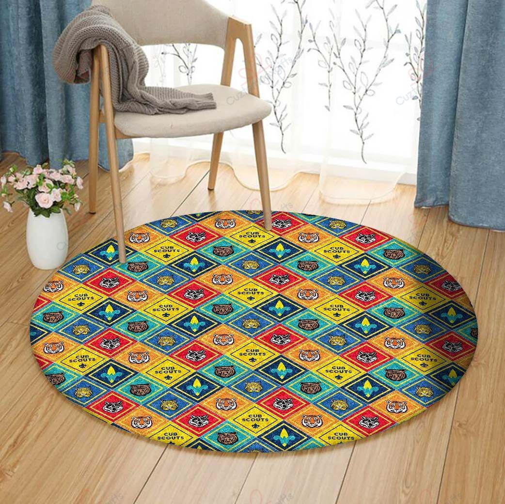 Cub Scout Round Carpet Floor Rug Living Room Bedroom Decor Round Area Rug Carpet Cub Scout Round Carpet Floor Rug Living Room Bedroom Decor Round Area Rug Carpet