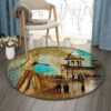 Cultural Dancer Round Carpet Floor Rug Living Room Bedroom Decor Round Area Rug Carpet