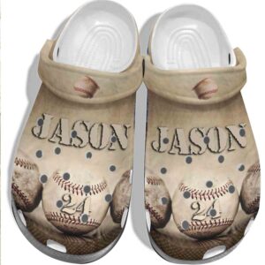 Customize Name Number Crocs Clog Shoes – Baseball Ball Shoes Crocs Clog For Men Women