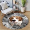 Cute Beagle Round Carpet Floor Rug Living Room Bedroom Decor Round Area Rug Carpet