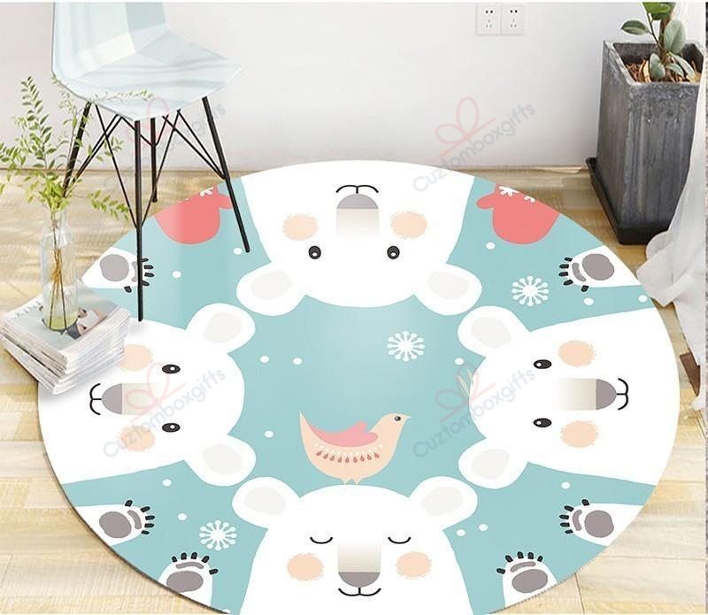 Cute Bear Round Carpet Floor Rug Living Room Bedroom Decor Round Area Rug Carpet Cute Bear Round Carpet Floor Rug Living Room Bedroom Decor Round Area Rug Carpet