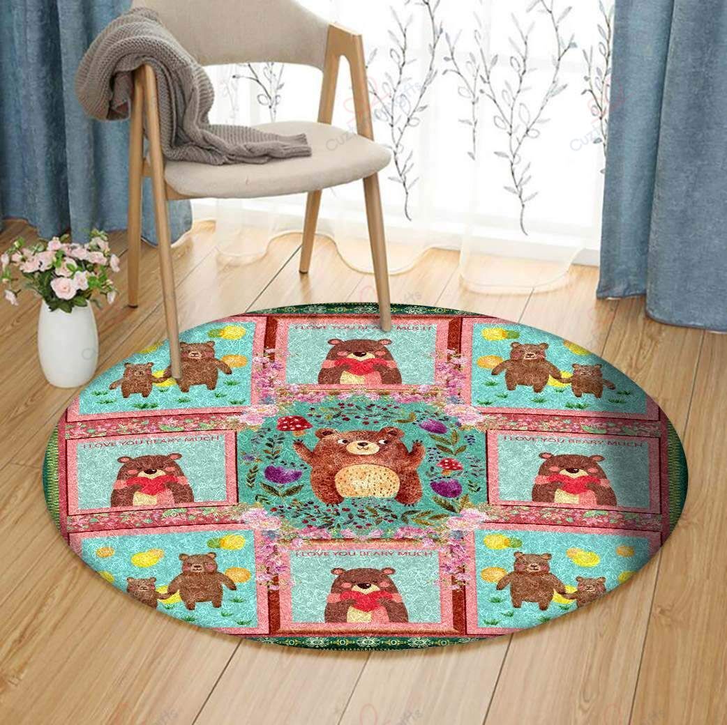 Cute Bear Round Carpet Floor Rug Living Room Bedroom Decor Round Area Rug Carpet Cute Bear Round Carpet Floor Rug Living Room Bedroom Decor Round Area Rug Carpet