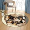 Cute Bernese Mountain Dog Round Carpet Floor Rug Living Room Bedroom Decor Round Area Rug Carpet