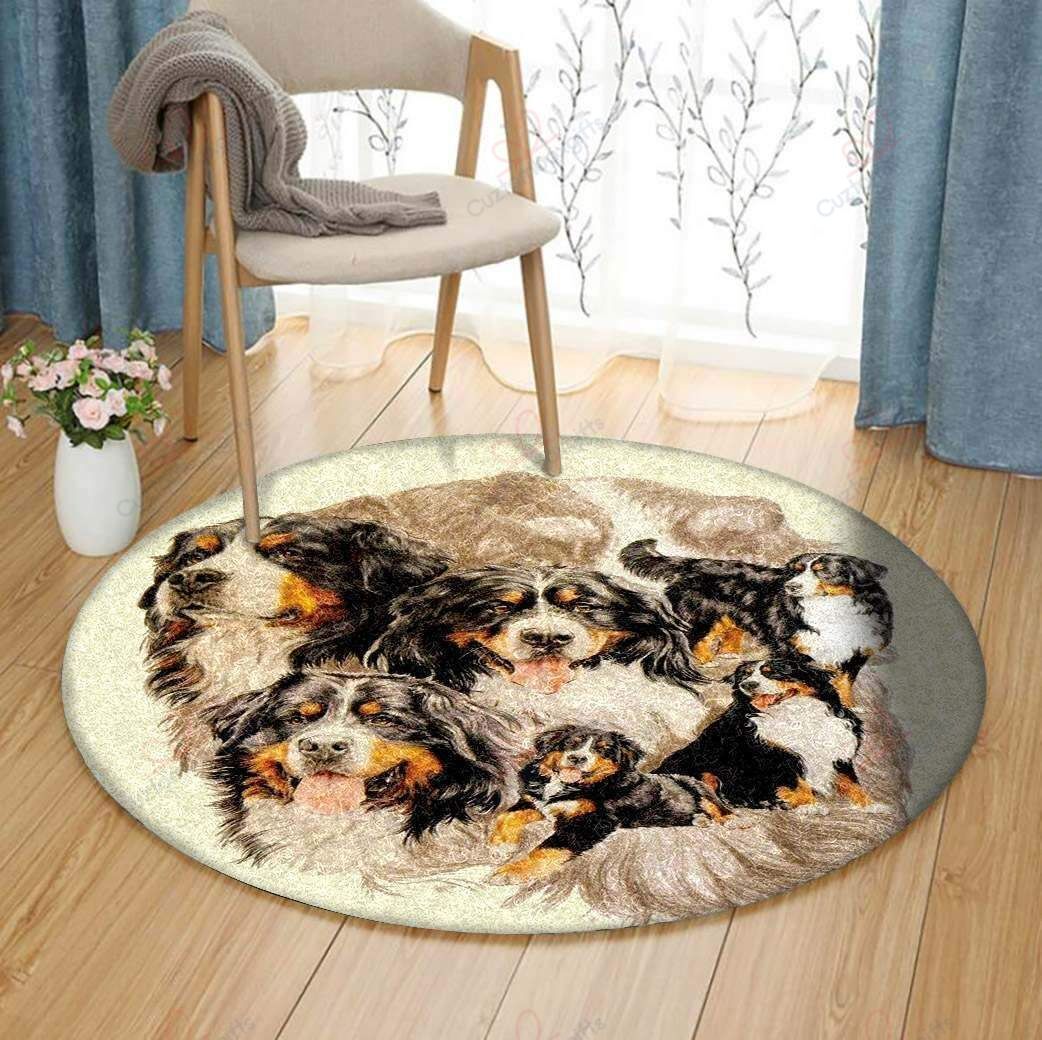 Cute Bernese Mountain Dog Round Carpet Floor Rug Living Room Bedroom Decor Round Area Rug Carpet Cute Bernese Mountain Dog Round Carpet Floor Rug Living Room Bedroom Decor Round Area Rug Carpet