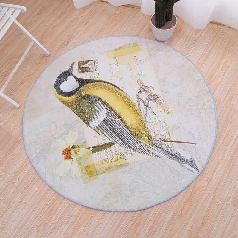 Cute Bird Round Carpet Floor Rug Living Room Bedroom Decor Round Area Rug Carpet Cute Bird Round Carpet Floor Rug Living Room Bedroom Decor Round Area Rug Carpet