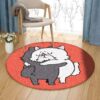 Cute Bulldog Round Carpet Floor Rug Living Room Bedroom Decor Round Area Rug Carpet