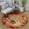 Cute Cat Round Carpet Floor Rug Living Room Bedroom Decor Round Area Rug Carpet