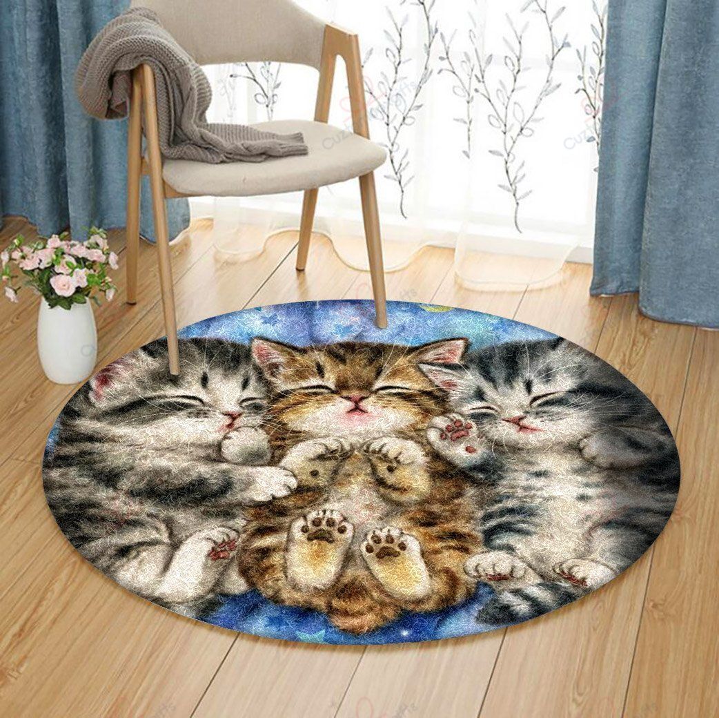 Cute Cat Round Carpet Floor Rug Living Room Bedroom Decor Round Area Rug Carpet Cute Cat Round Carpet Floor Rug Living Room Bedroom Decor Round Area Rug Carpet