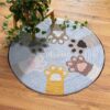 Cute Cat Paw Round Carpet Floor Rug Living Room Bedroom Decor Round Area Rug Carpet