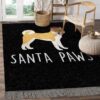 Cute Corgi Dog Santa Paw Rug Sport Decor Gift Floor Decor Living Room Carpet Rug Area Rug - 047e15a525e3
