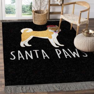 Cute Corgi Dog Santa Paw Rug Sport Decor Gift Floor Decor Living Room Carpet Rug Area Rug - 047e15a525e3