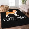 Cute Corgi Dog Santa Paw Rug Sport Decor Gift Floor Decor Living Room Carpet Rug Area Rug - fa50f410f063