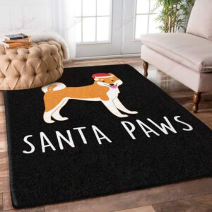 Cute Corgi Dog Santa Paw Rug Sport Decor Gift Floor Decor Living Room Carpet Rug Area Rug - fa50f410f063